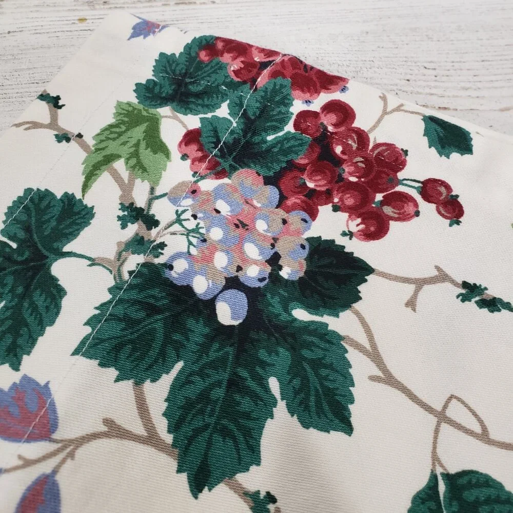 Cotton Curtain Valance  Floral with Grapes 52